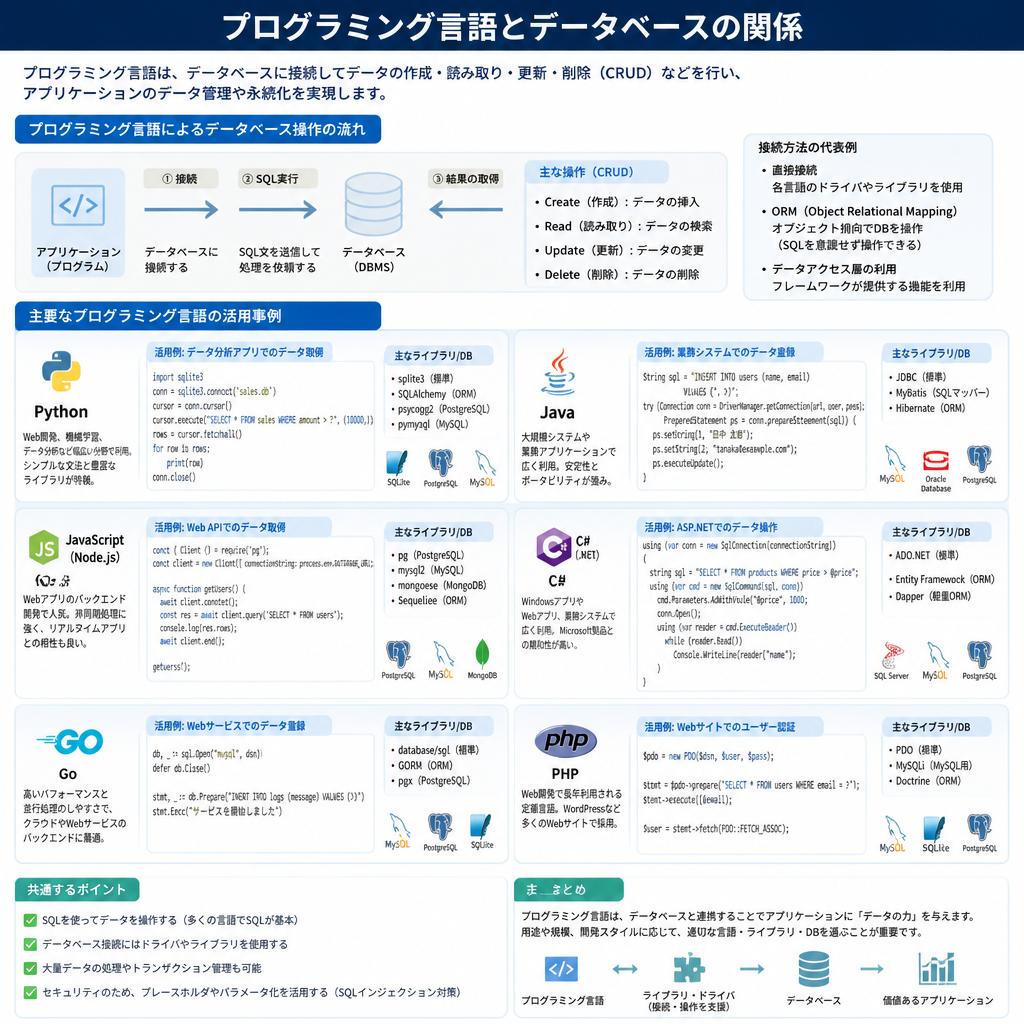 プログラム言語とデータベースの関係