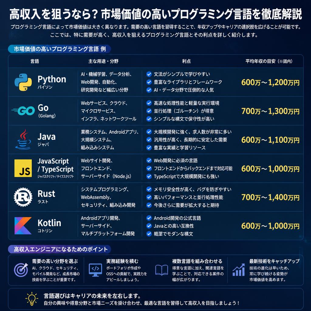 2. 高収入を実現するためのスキル選び