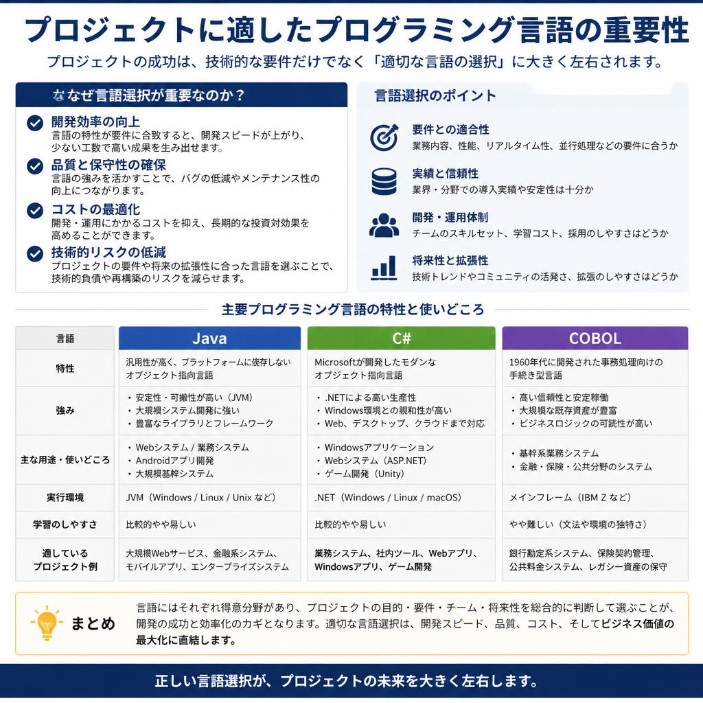 プログラミング言語の選定